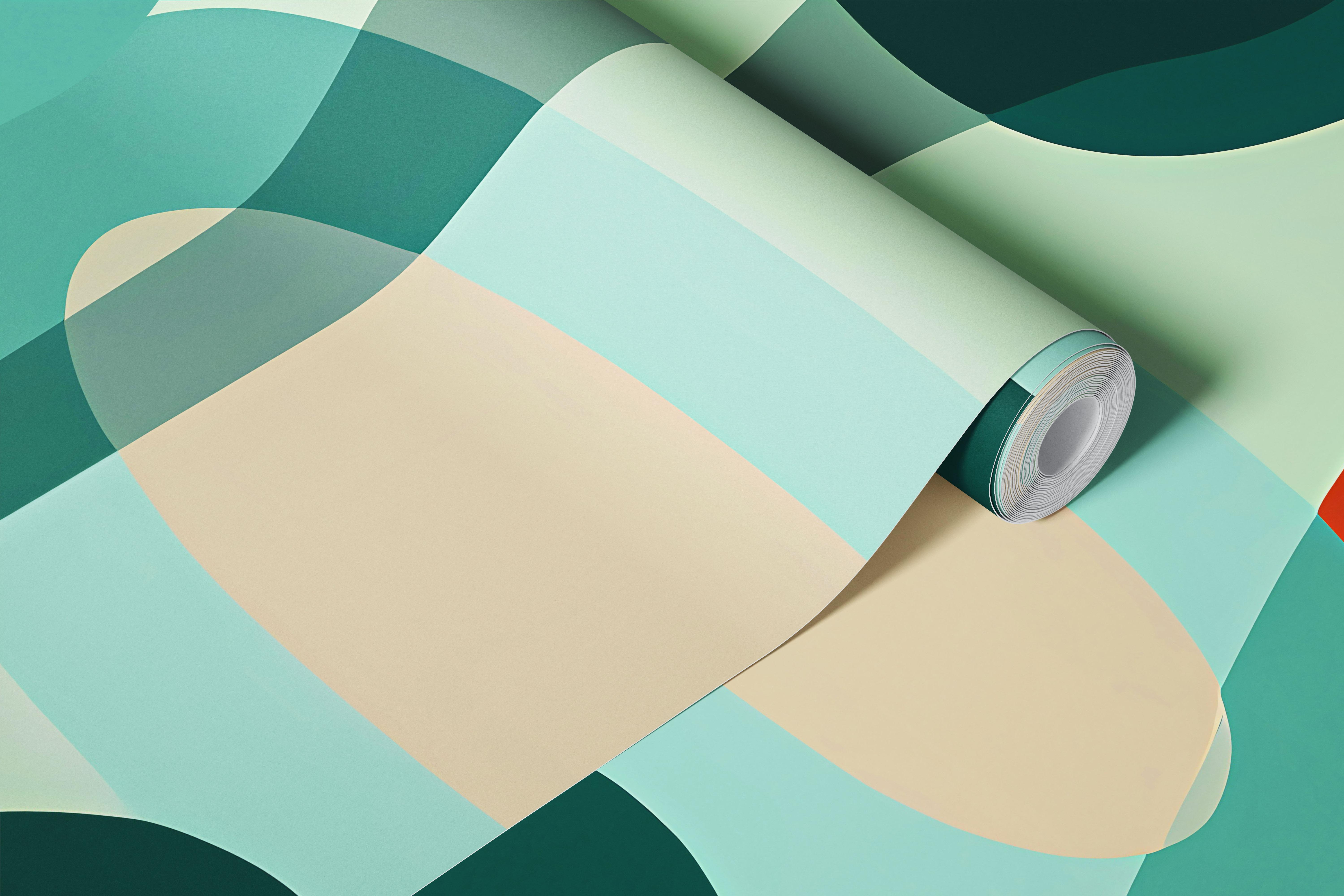 Colorful abstract shapes in earth tones wallpaper