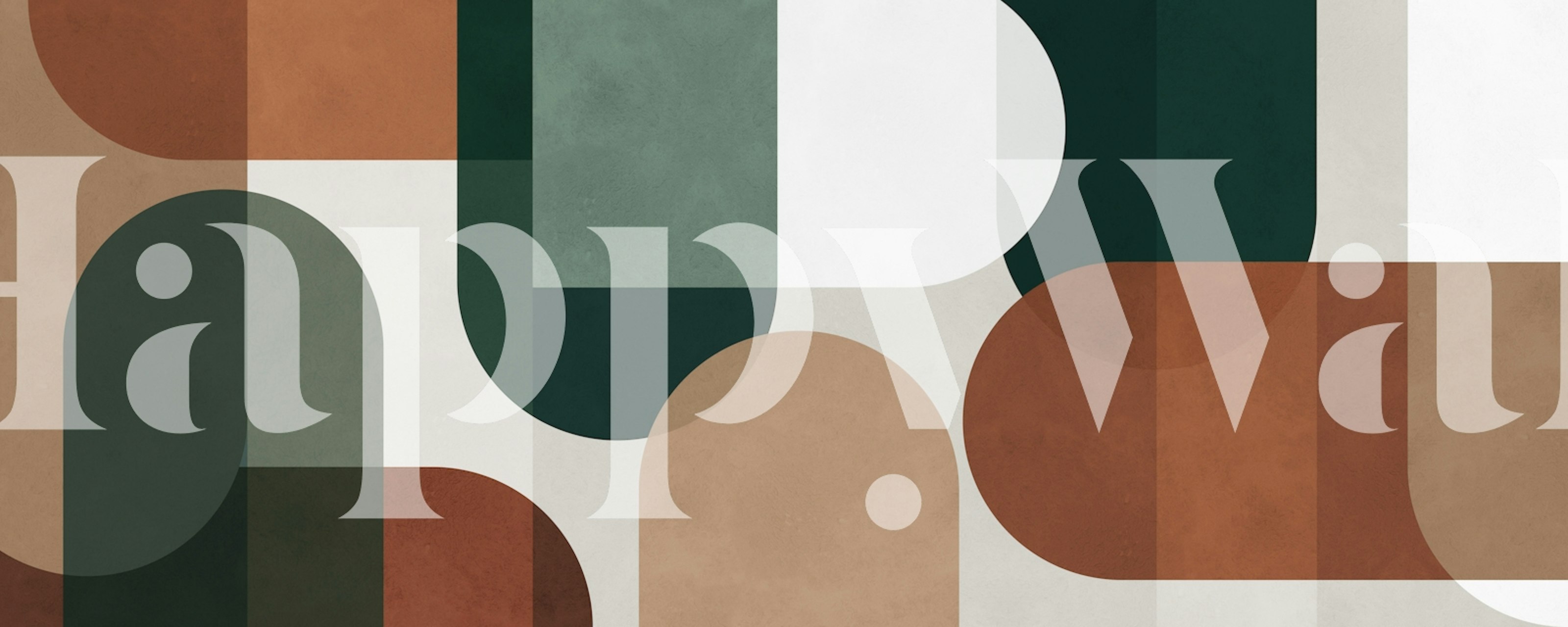 Earth Tone Abstract Shapes behang in een kamer