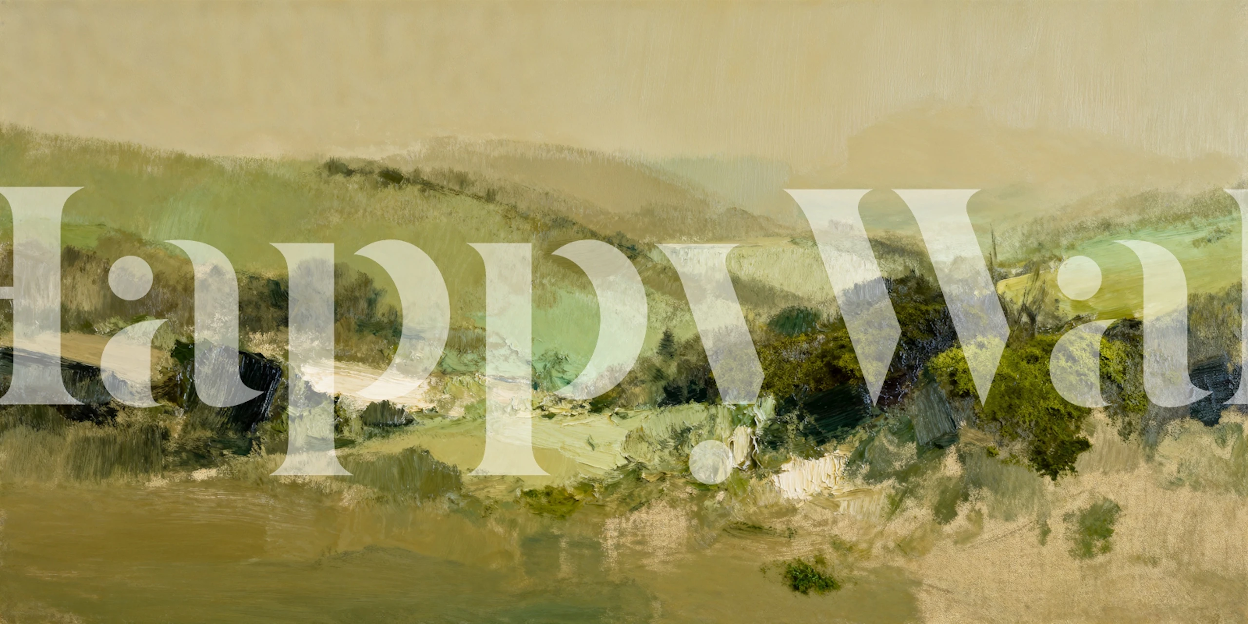 Tapeta Serene Green Hills v pokoji