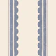Blue Grey Scalloped Stripes on Cream