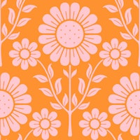 Daisy Garden - Pink and Orange tapete