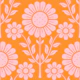 Retro Scandi Daisy Garden - Pink and Orange