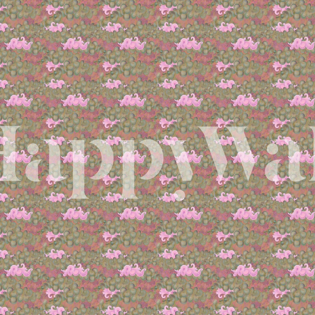 Pink floral abstract wallpaper with shades of pink and beige