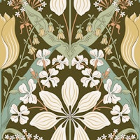 Belle Epoque Deep Olive Garden Tulipa tapet