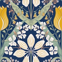 Belle Epoque Midnight Botanical Tulips tapet