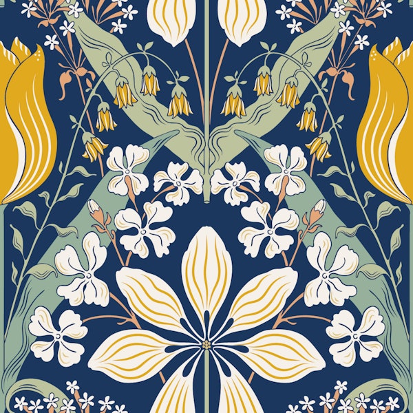 Belle Epoque Midnight Botanical Tulips