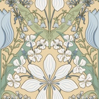 Belle époque botanical blue tulipa tapete