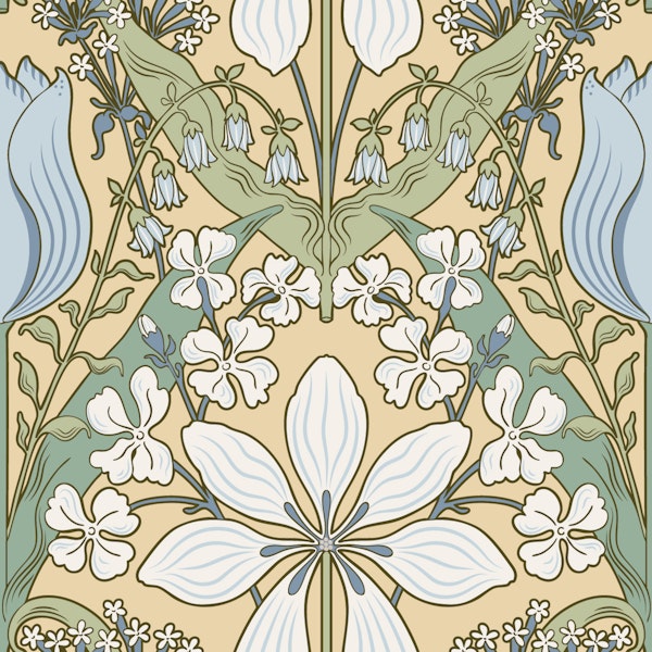 Belle époque botanical blue tulipa