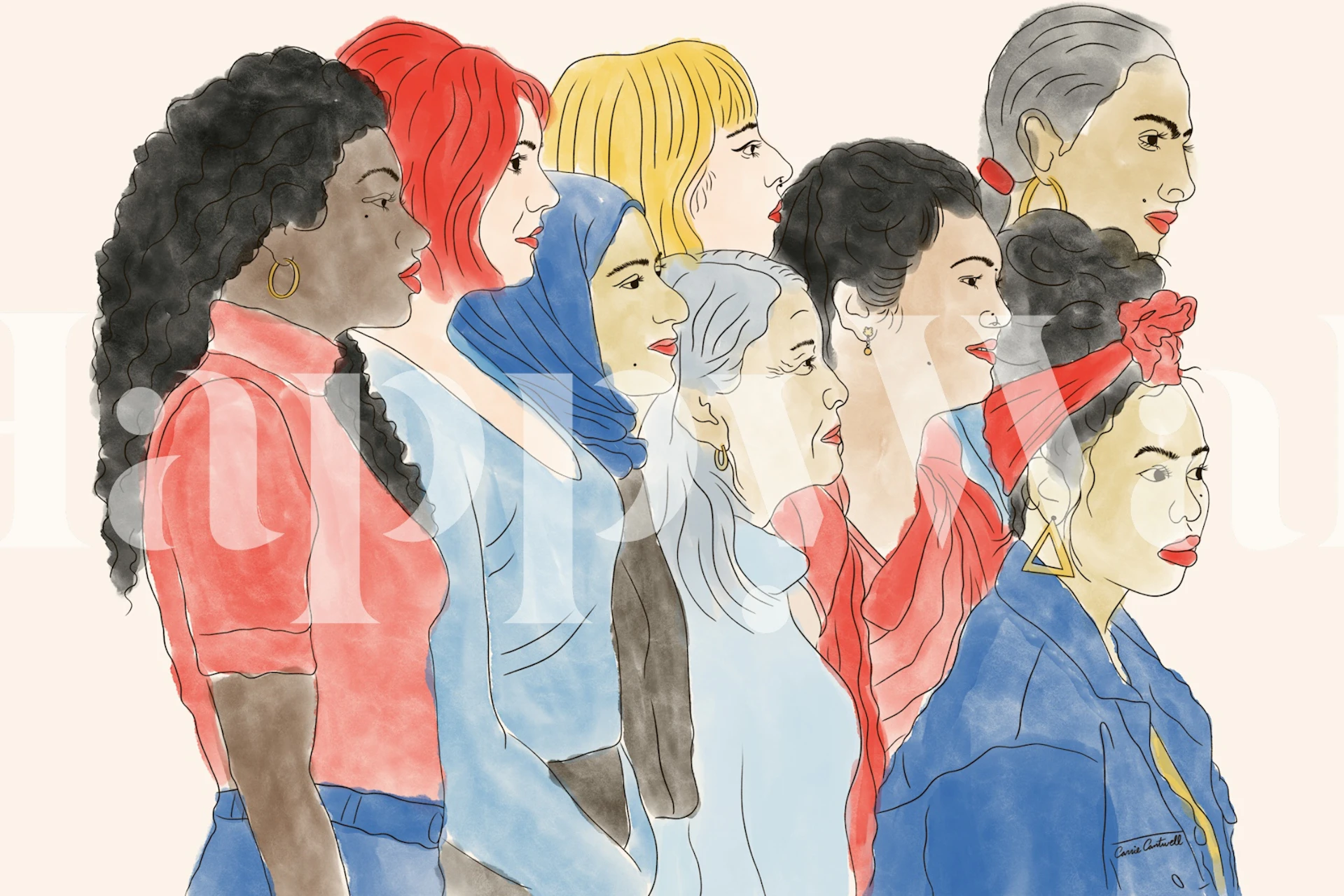 Tapeta Feminine Strength u sobi