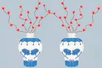 Blossoms in Twin Vases wallpaper