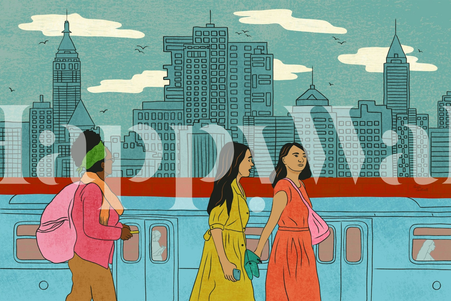 Papier peint Cityscape Walk dans une pièce