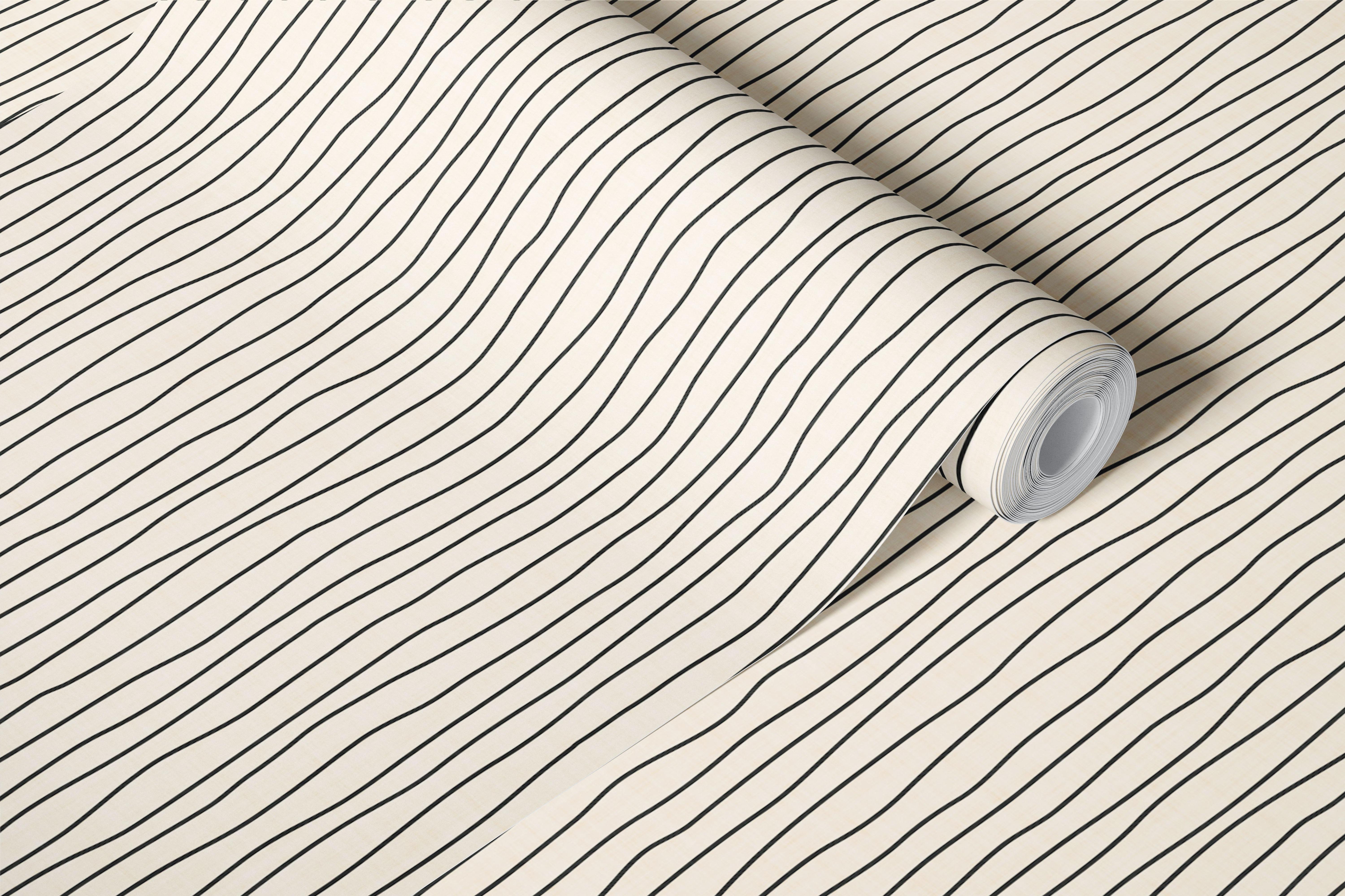 Wavy vertical lines wallpaper in einem Raum