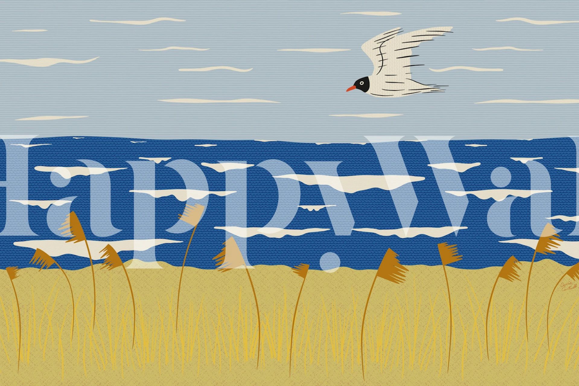 Seaside Serenade wallpaper in a room