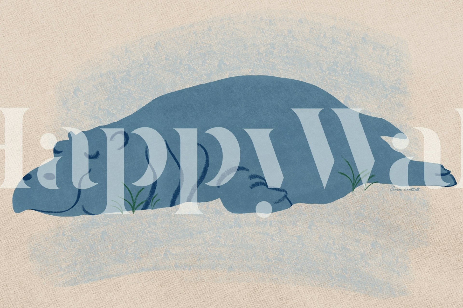 Dreamy Hippo Slumber wallpaper in a room