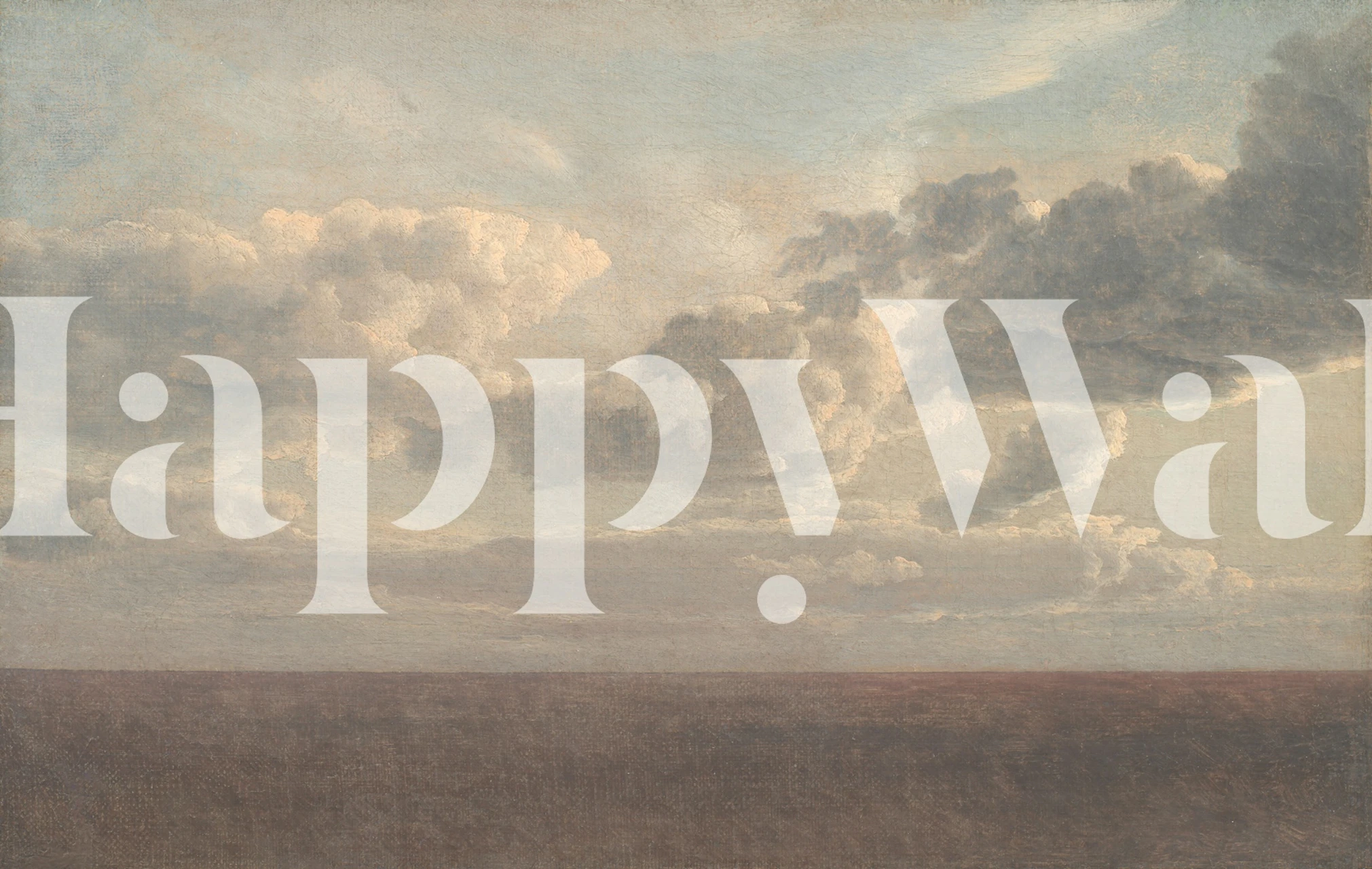 Vintage clouds painting in soft pastel colors wallpaper
