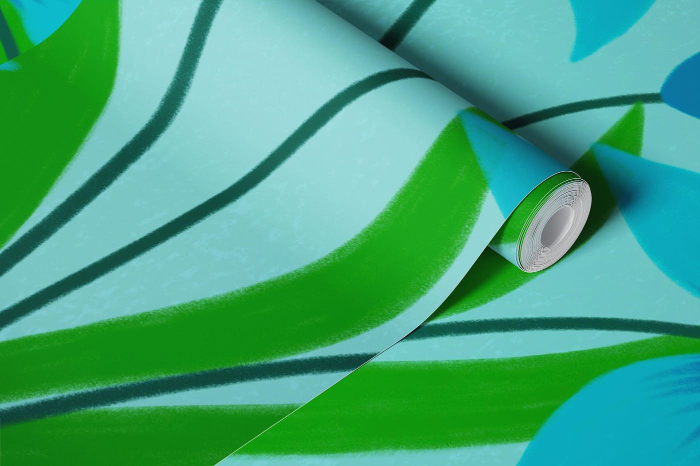 Blue Blooming Delight wallpaper roll