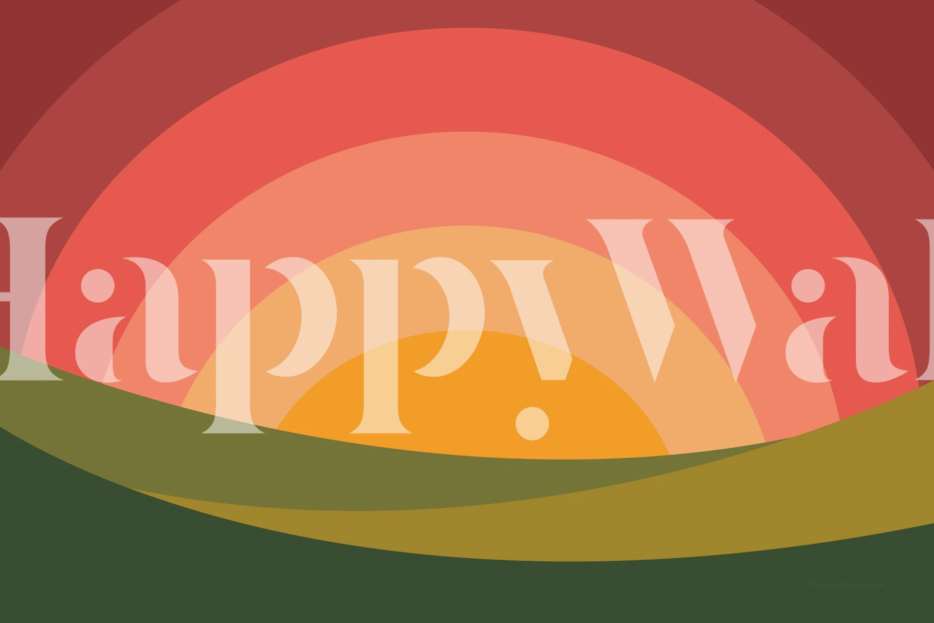 Colorful curved layers resembling a sunset in warm tones wallpaper