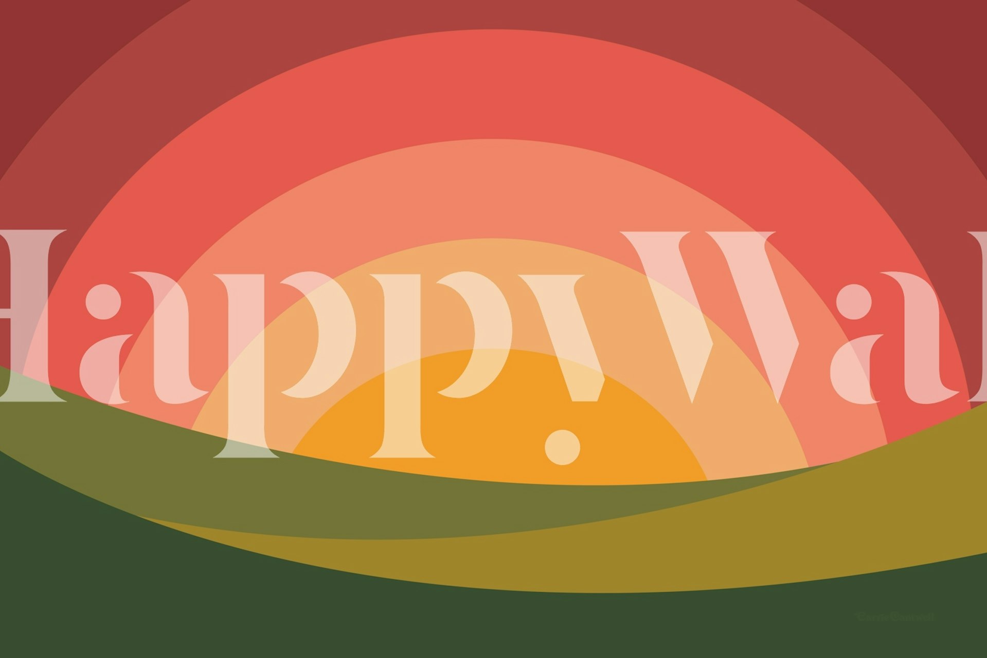 Papier peint Golden Sun Arc affiché dans une pièce