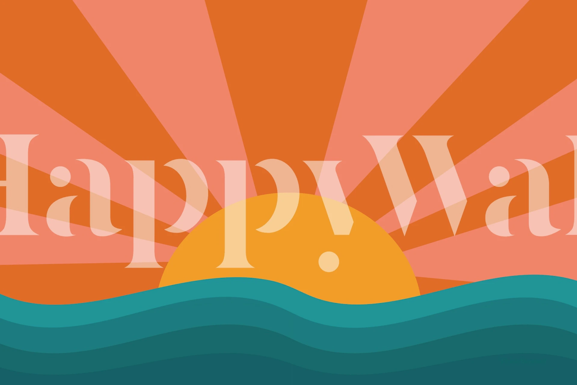 Vibrant coastal sunrise wallpaper in a room