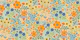 Summer Flower Garden - gold blue on cream L