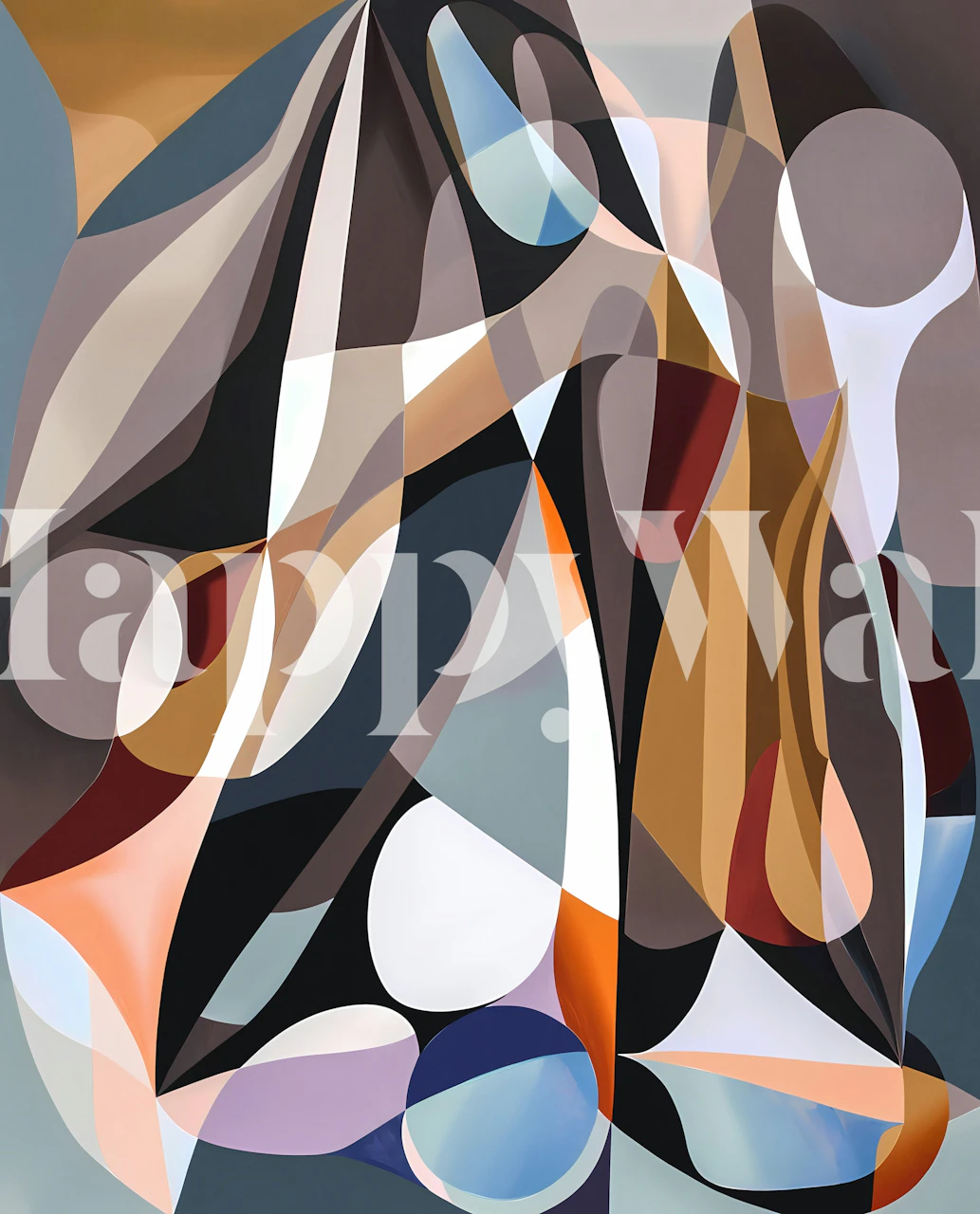 Dynamic Artistic Forms wallpaper in a room