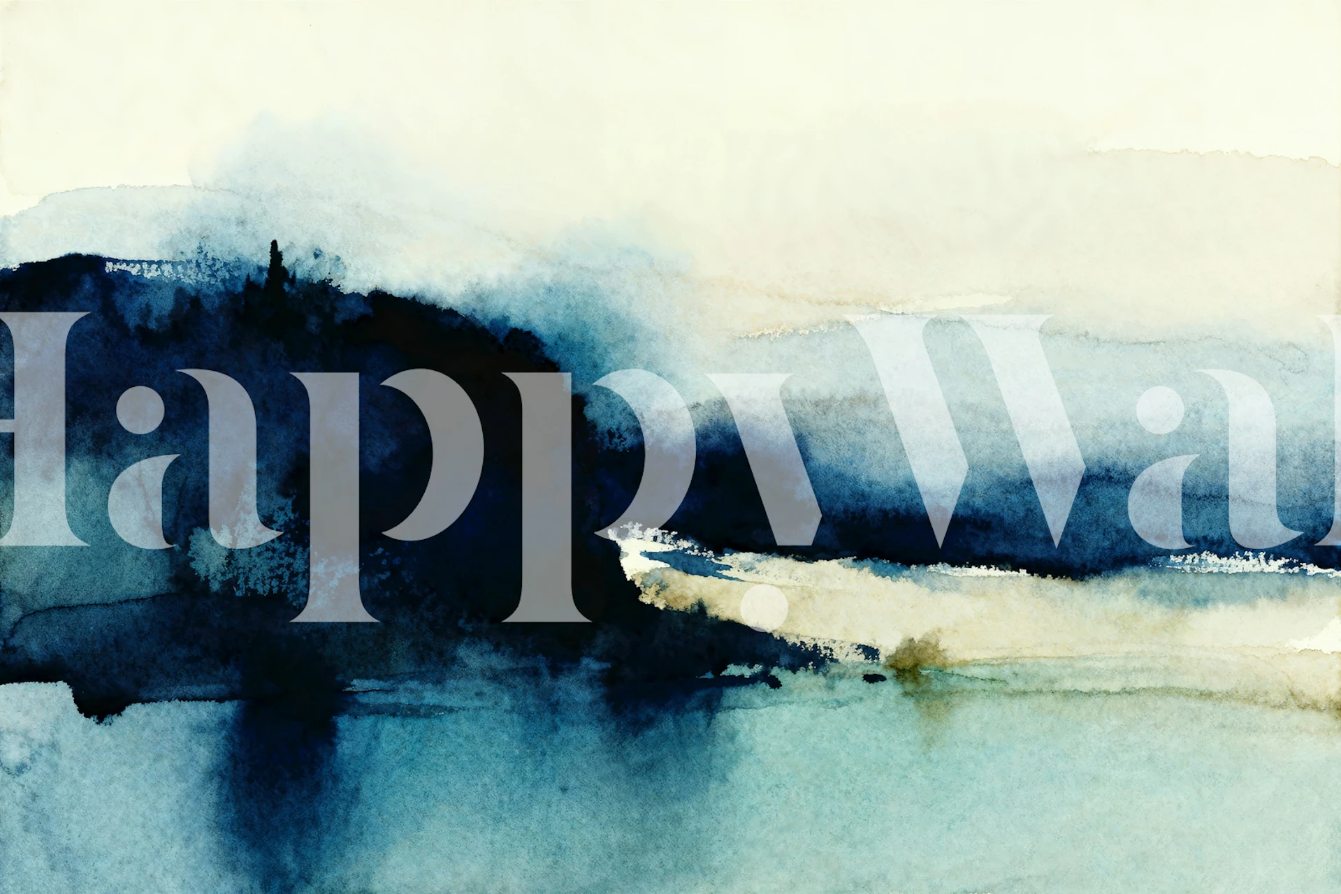 Misty Blue Horizon Scene tapetti huoneessa