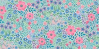 Summer Flower Garden - pink and blue - S papel pintado