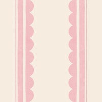 Pink Scalloped Stripes on a Cream Background papel pintado