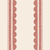 Red Scalloped Stripes on a Cream Background papel pintado