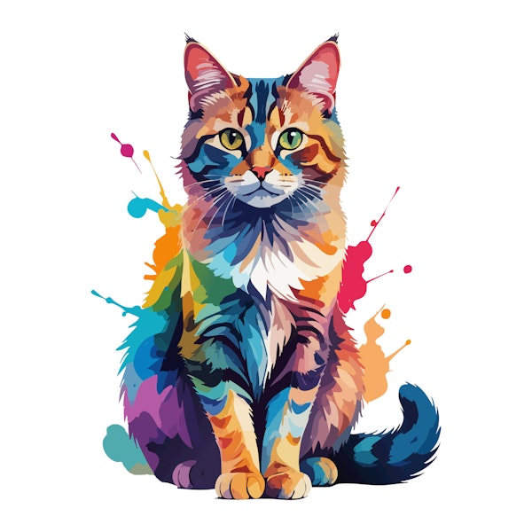 Colorful Cat Portrait