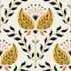 Bella - Art Deco Floral - Mustard Black