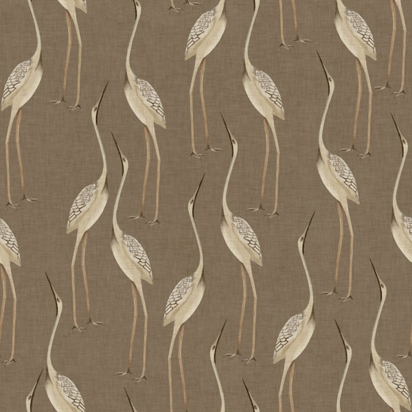 Graceful Herons - Warm Toffee Brown