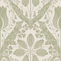 Belle Epoque Tulipa in Dove and Olive Mist tapet