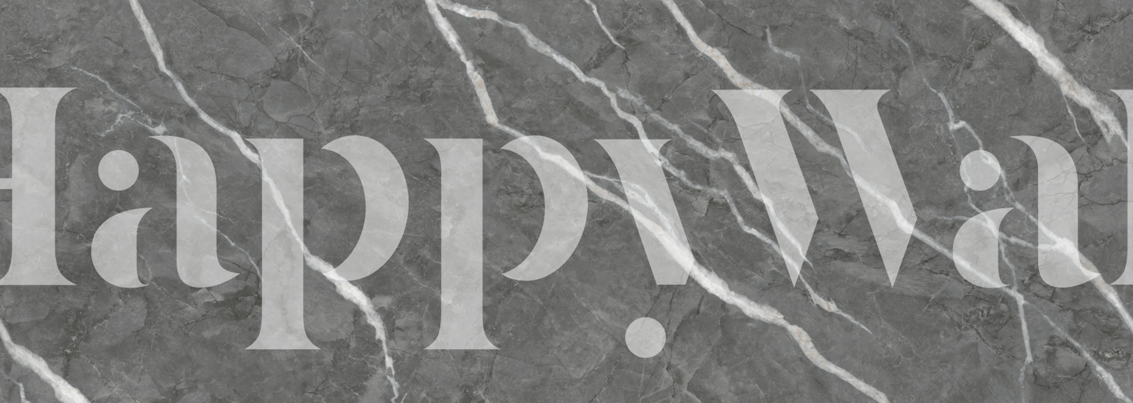Grey marble wallpaper with white veins, modern design