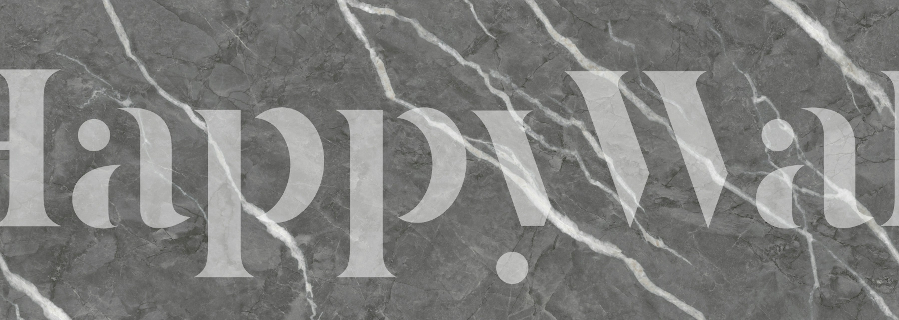 Smoky grey stone behang in een kamer setting