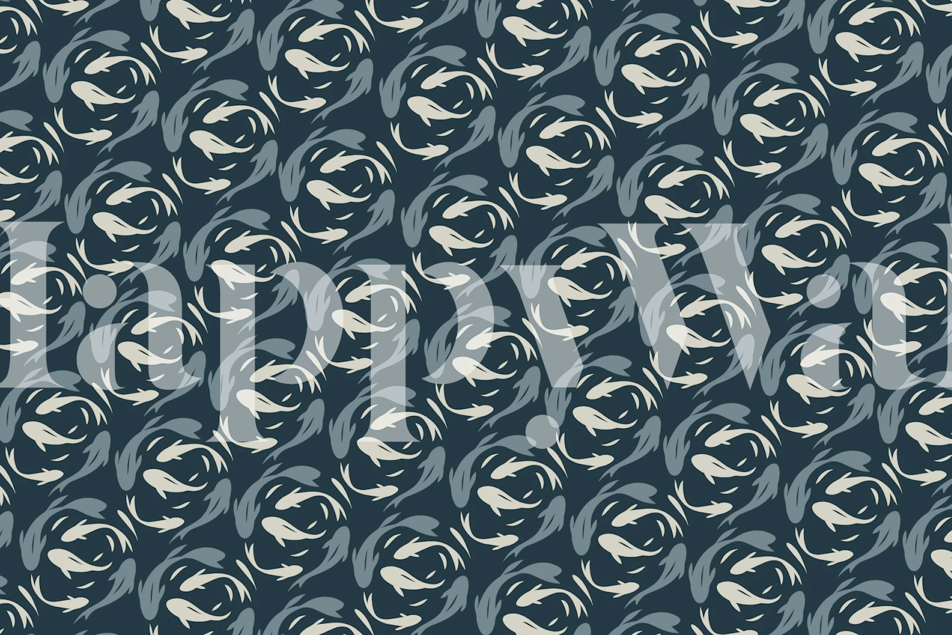 Koi Fish Blue wallpaper in interior setting.