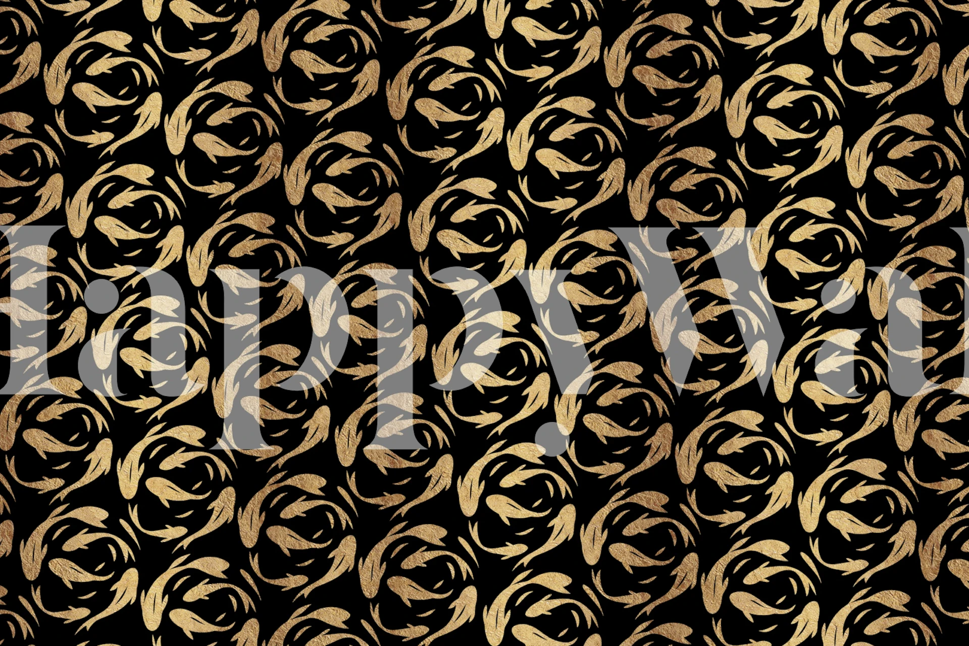 Koi Fish Gold wallpaper in a living room