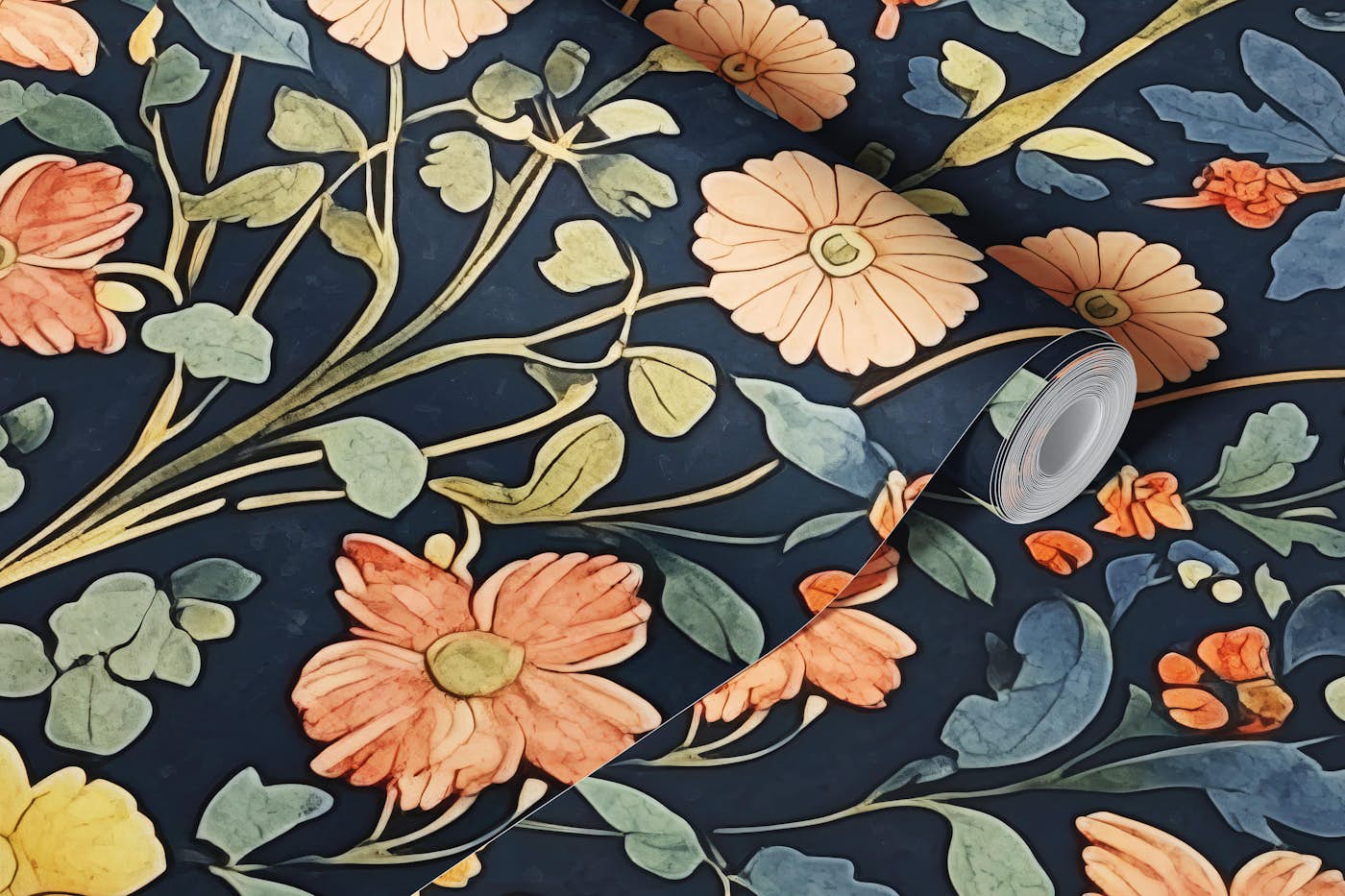 Ornate Garden Delight - William Morris Style wallpaper roll