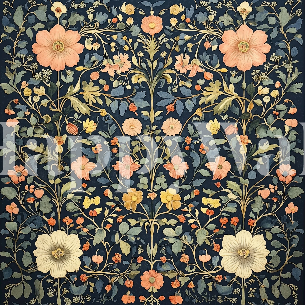 Ornate Garden Delight wallpaper in a room