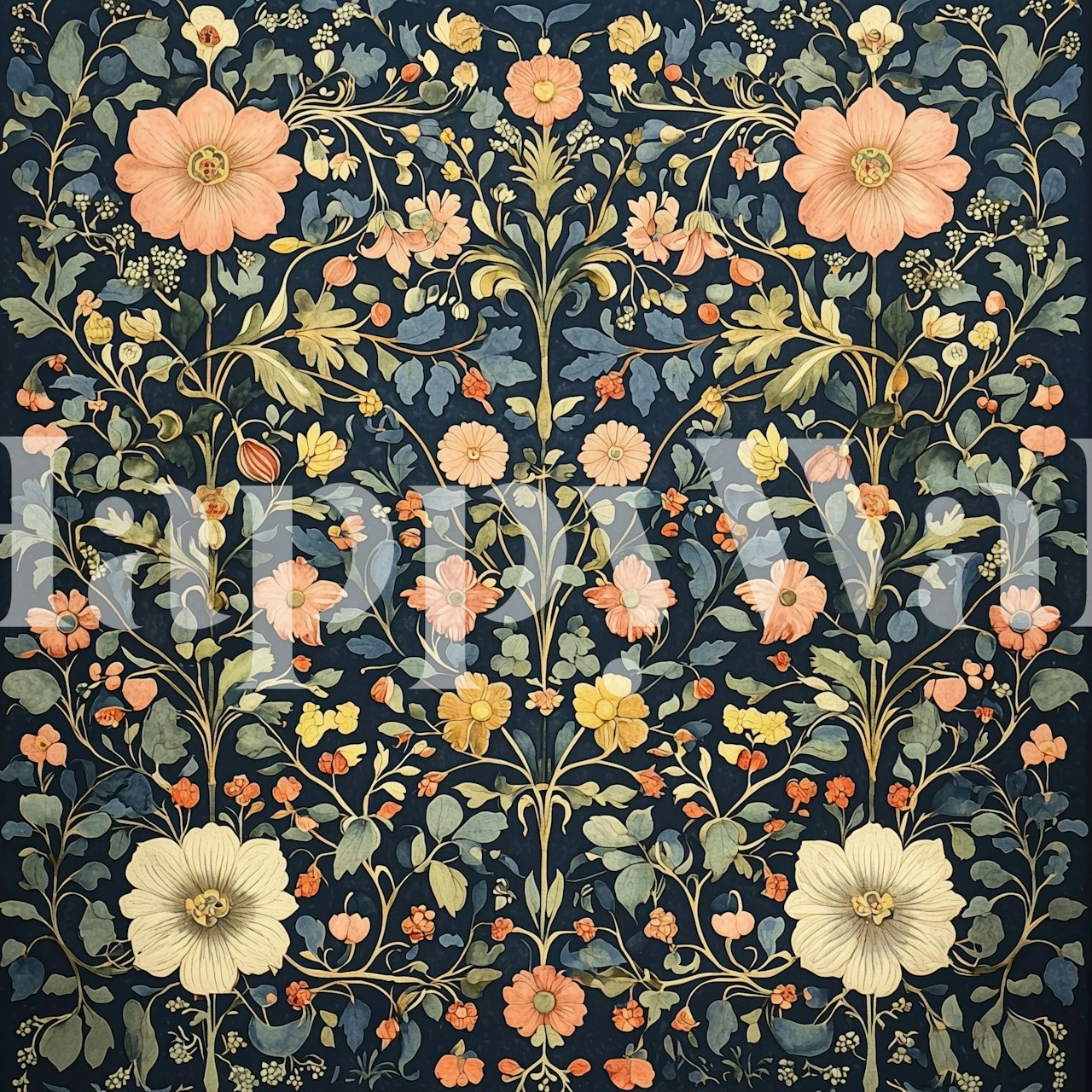 Ornate Garden Delight wallpaper in a room