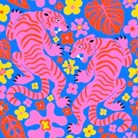 Vibrant Jungle Tigers wallpaper