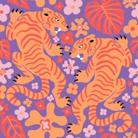 Vibrant Tiger Jungle papel de parede