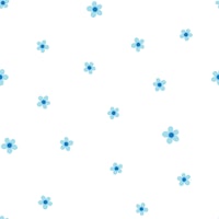 Forget-me-nots - blue on white - Medium carta da parati