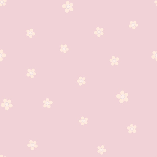 Forget-me-nots - cream on pink - Large