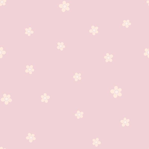 Forget-me-nots - cream on pink - Medium
