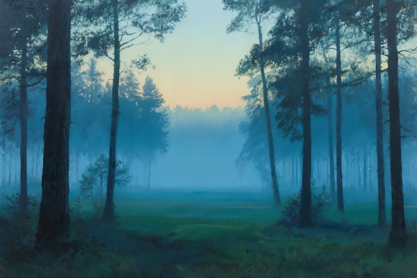 Morning Mist in Pines