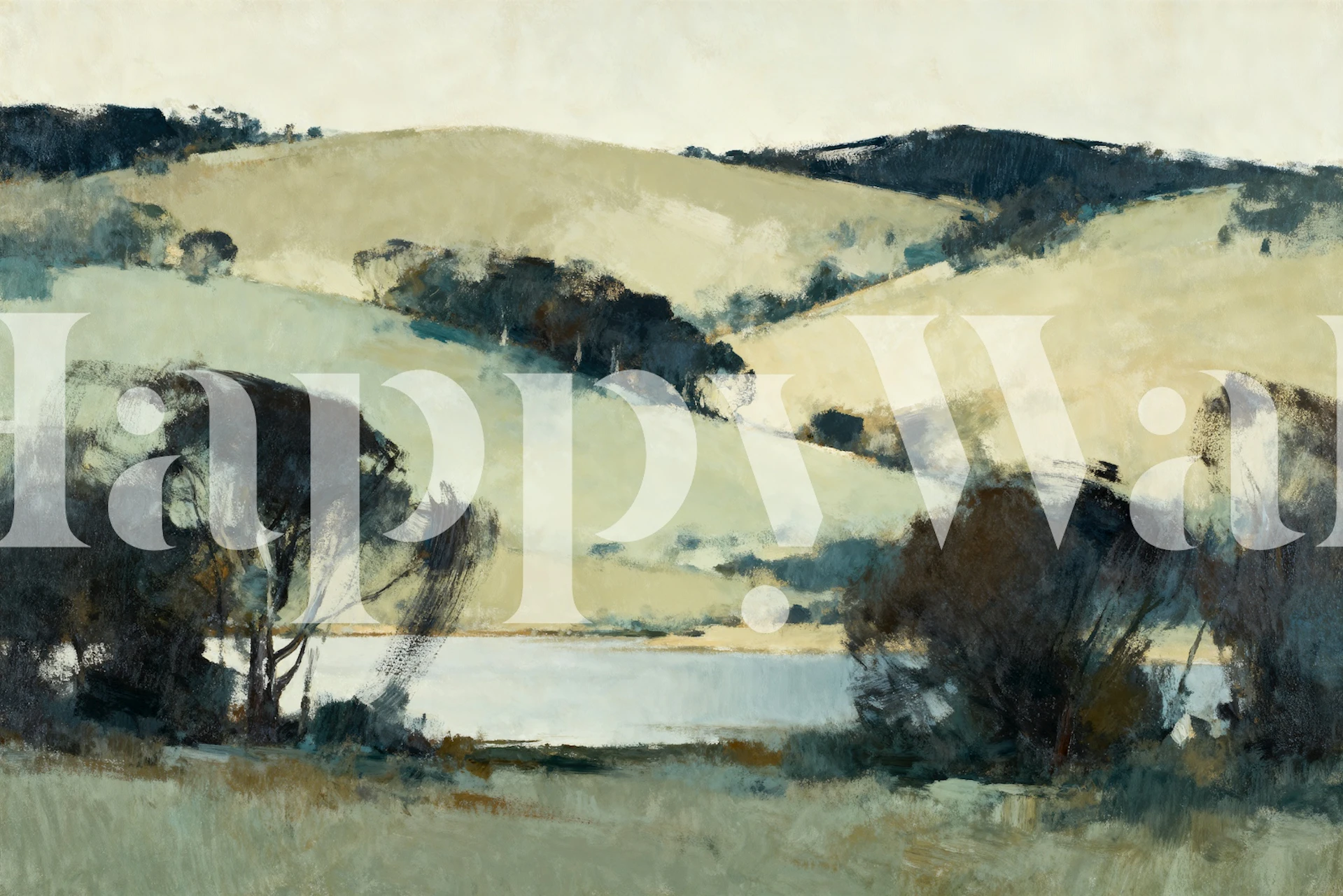 Tranquil Country Landscape tapet i ett rum