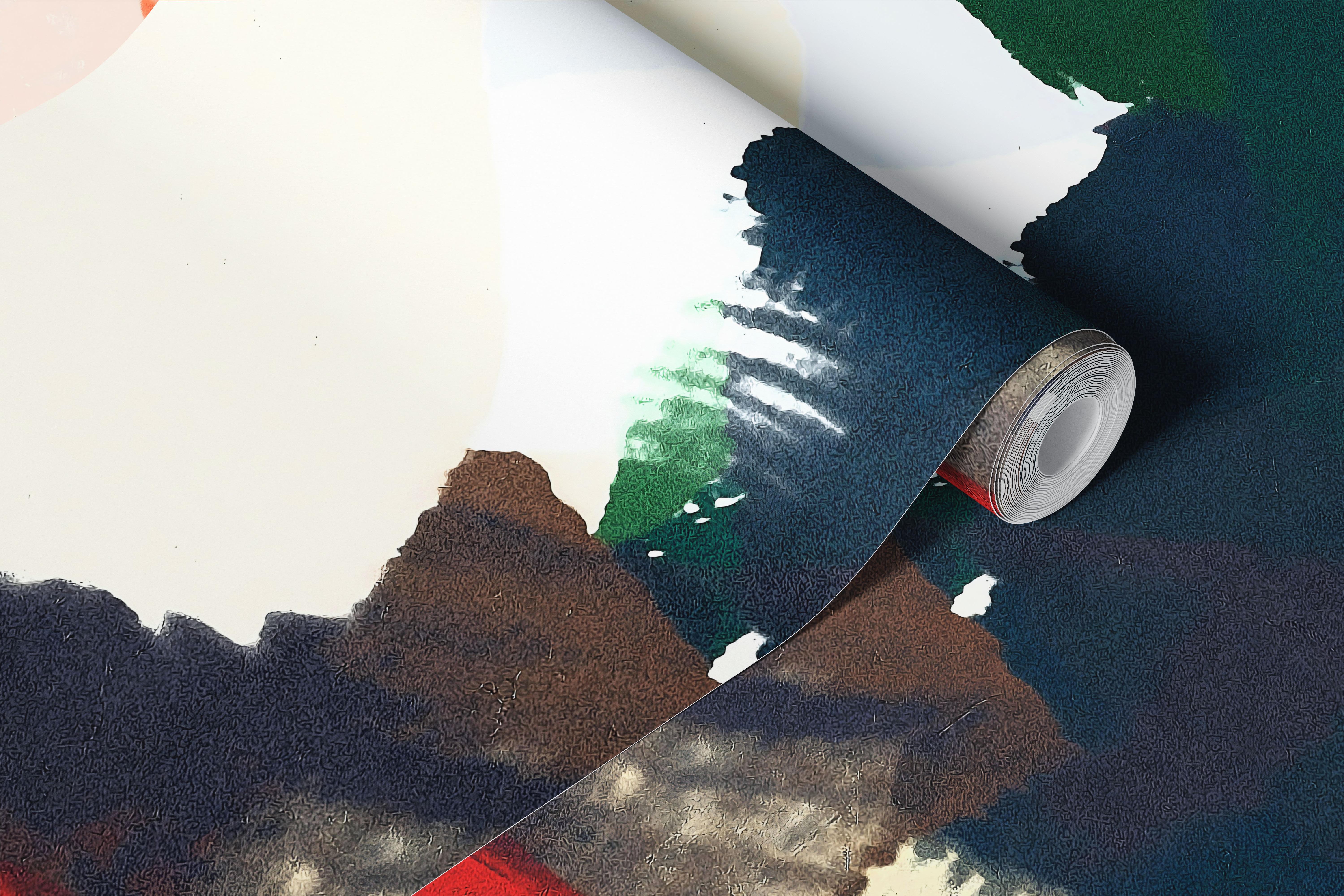 Colorful brunch-inspired wallpaper in a room