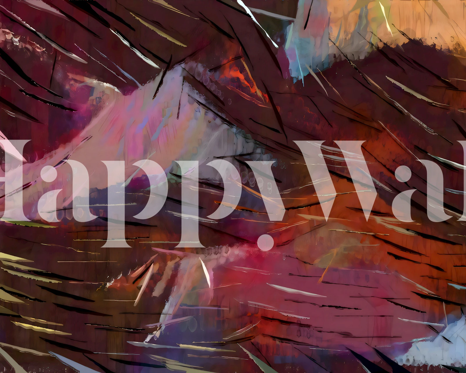 Colorful abstract brushstrokes in orange, pink, and purple wallpaper