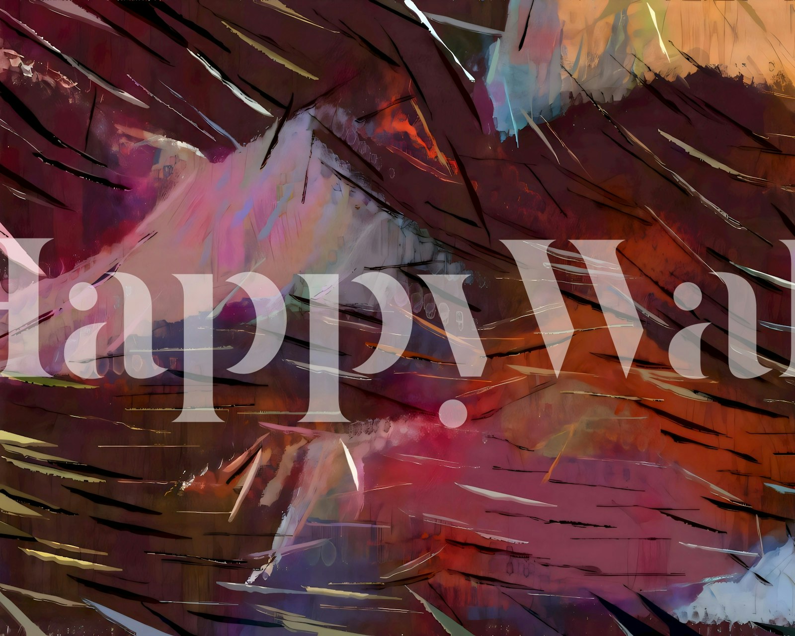 Colorful abstract brushstrokes in orange, pink, and purple wallpaper